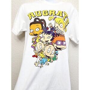 Delta White Multicolor Rugrats Graphic Print T Shirt Small Lightweight Crew Neck